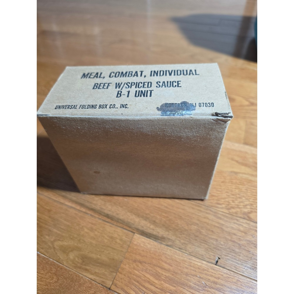 Vietnam Era MCI Ration Box US Military OS Tan Good Beef Spiced Sauce B-1 - Picture 3 of 4